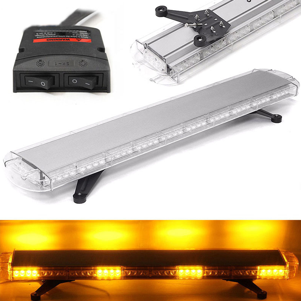 DC12-24V 88LED 88W 47-inch Long Row Warning Light Car Ultra-thin With Strobe Light Traffic Engineering Car Roof Open Circuit Lights